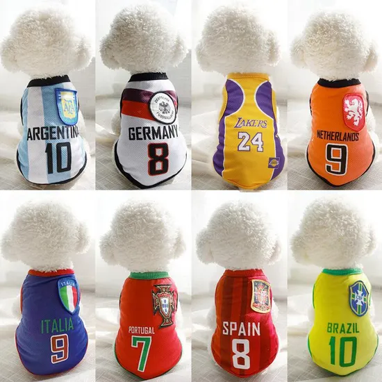 Customized Football Basketball Pet Apparel Vest Clothing Dog Jerseys Soccer Team Pet Dog T
